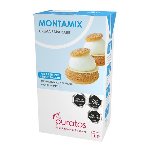Crema para batir, que permite una sensación en boca ligera y fresca, ideal para rellenar y decorar en pastelería